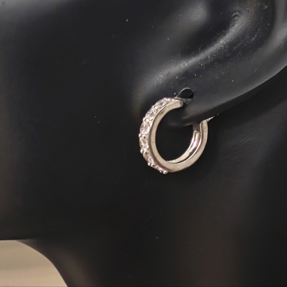 Kiera Couture Swarovski Crystal Hoop Earrings set in Sterling Silver